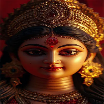 Durga Puja photo greeting card template