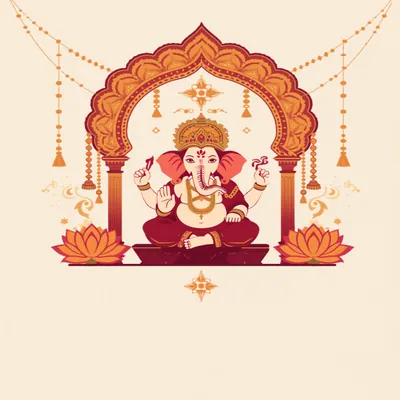 Ganesh Chaturthi photo greeting card template