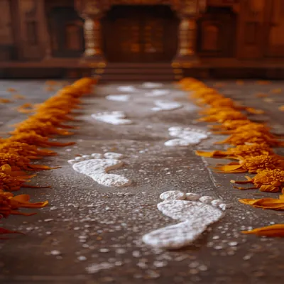 Footprints in Rangoli