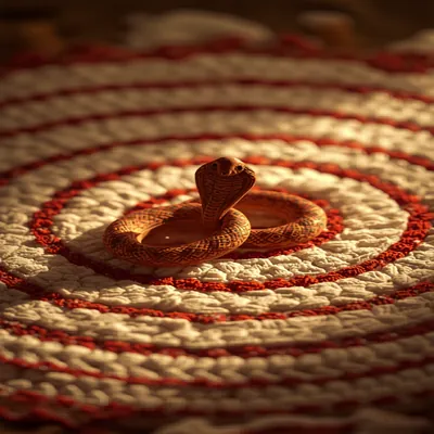 Clay Snake on Rangoli