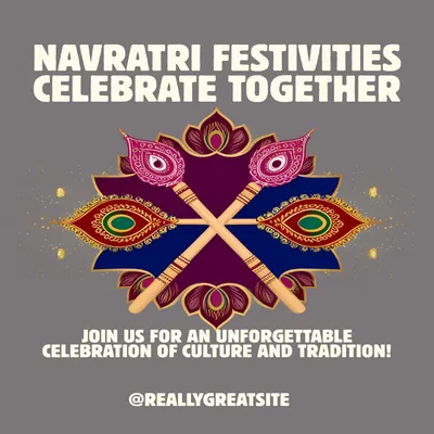 Navratri photo greeting card template