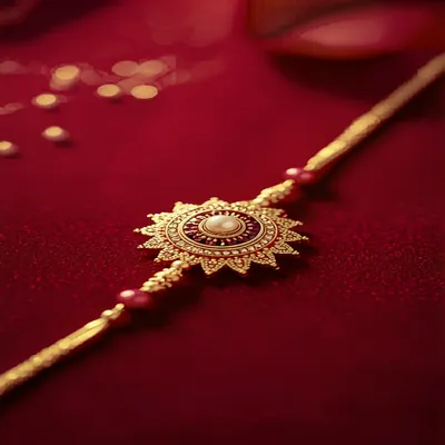 Golden Rakhi Close-Up