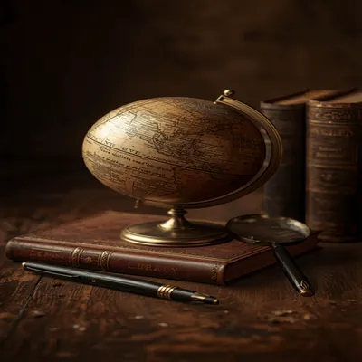 Brass Globe Desk