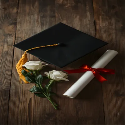 Graduation Cap & Roses