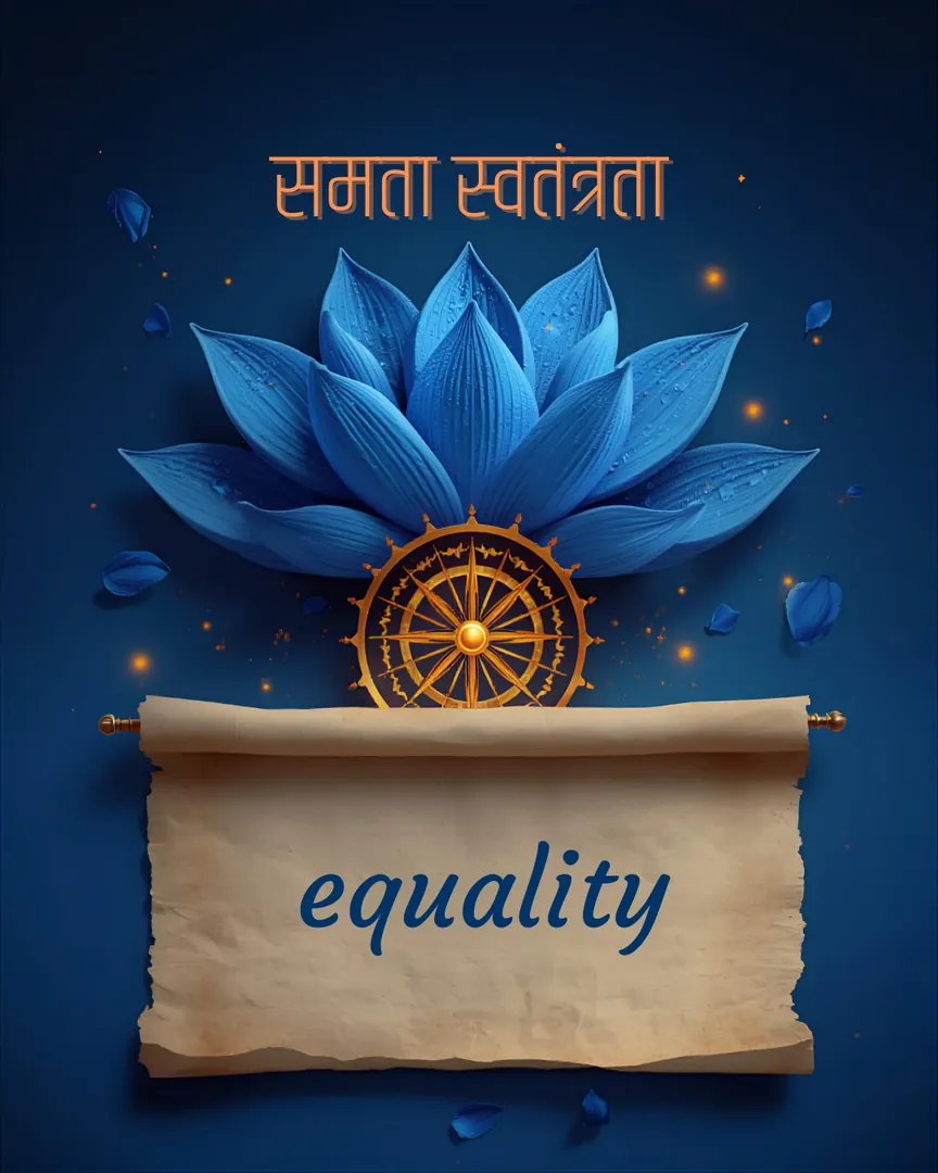 Ambedkar Jayanti Greeting Card 06 Blue Lotus Chakra