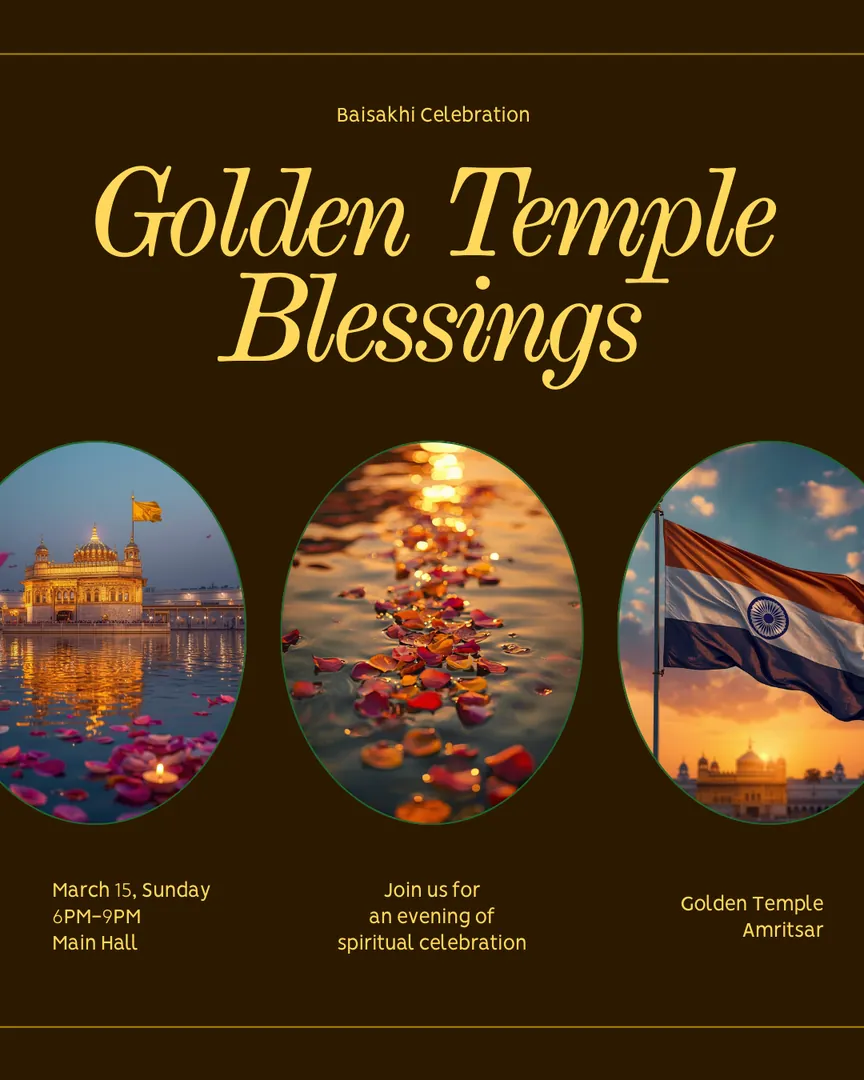 Baisakhi Greeting Card 06 Golden Temple Blessings