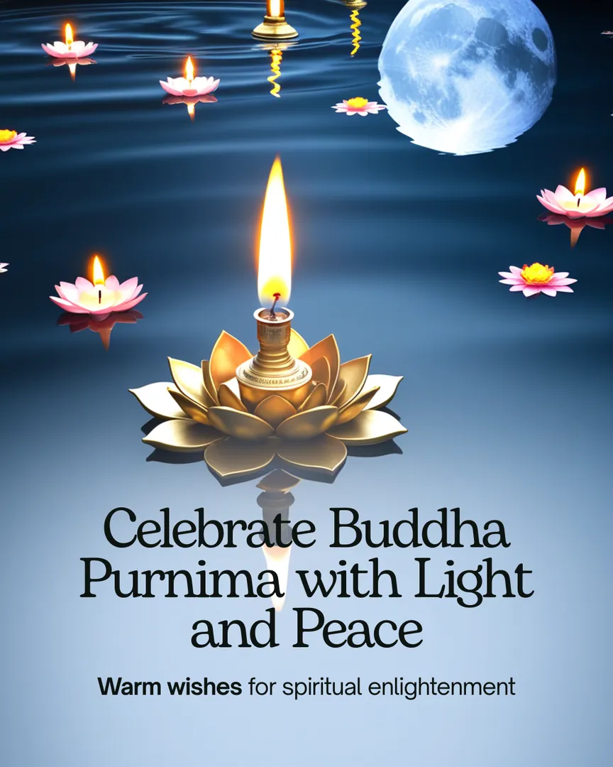 Buddha Purnima Greeting Card 04 Light And Peace