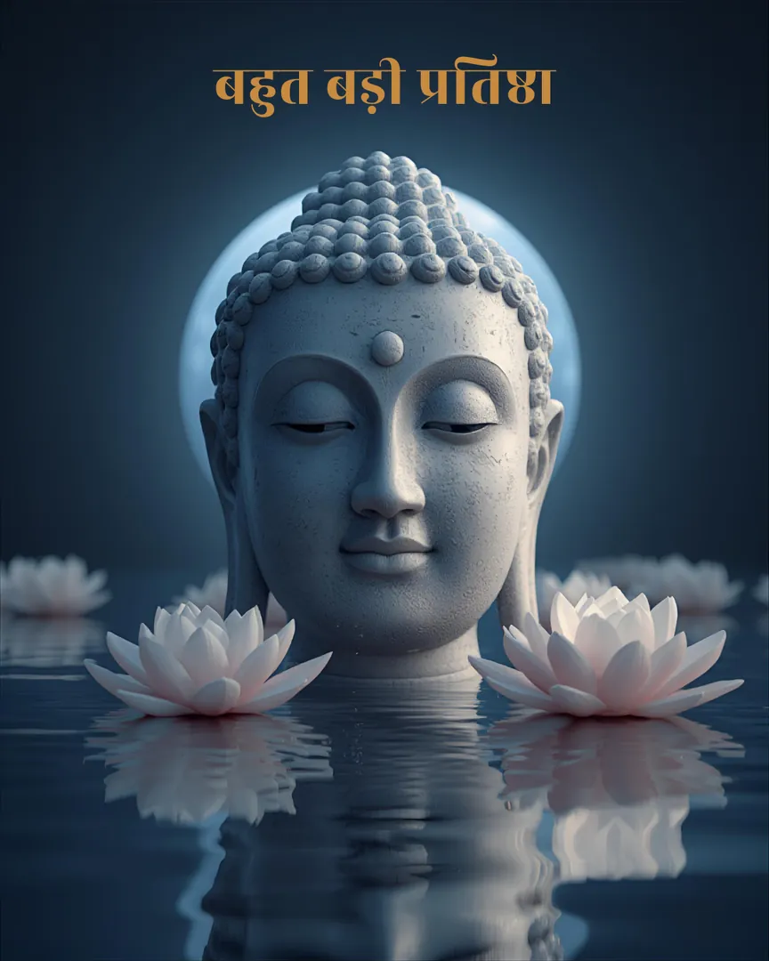 Buddha Purnima Greeting Card 06 Buddha Face Night