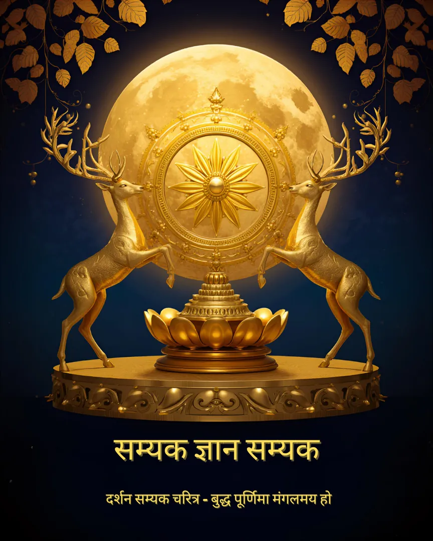 Buddha Purnima Greeting Card 07 Luxurious Golden