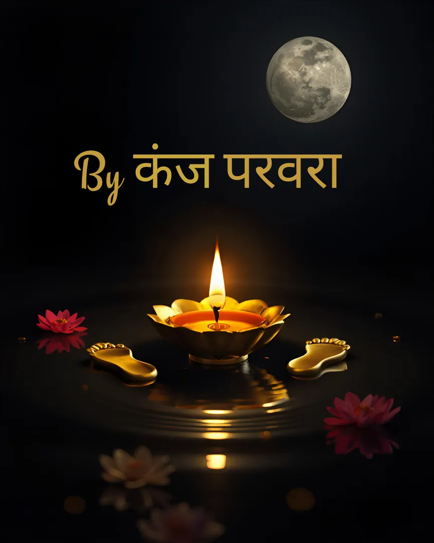 Buddha Purnima Greeting Card 08 3D Diya Golden