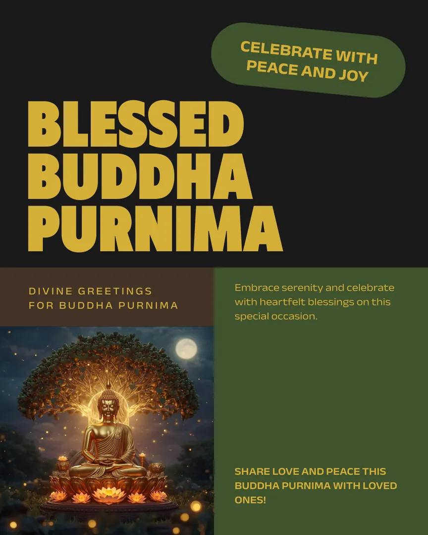 Buddha Purnima Greeting Card 09 Blessed Buddha