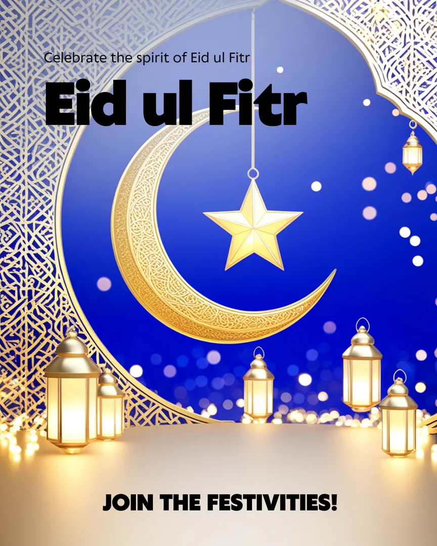 Eid Ul Fitr Greeting Card 04 Crescent Moon Mosque