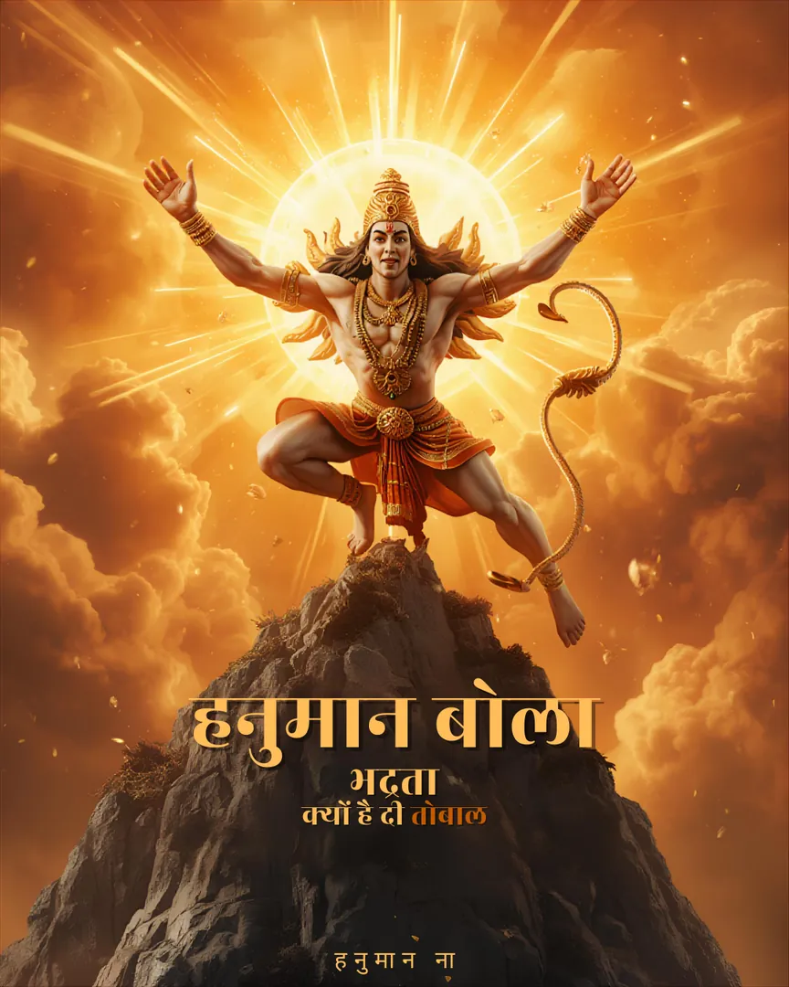 Hanuman Jayanti Greeting Card 06 Flying Hanuman Sanjeevani