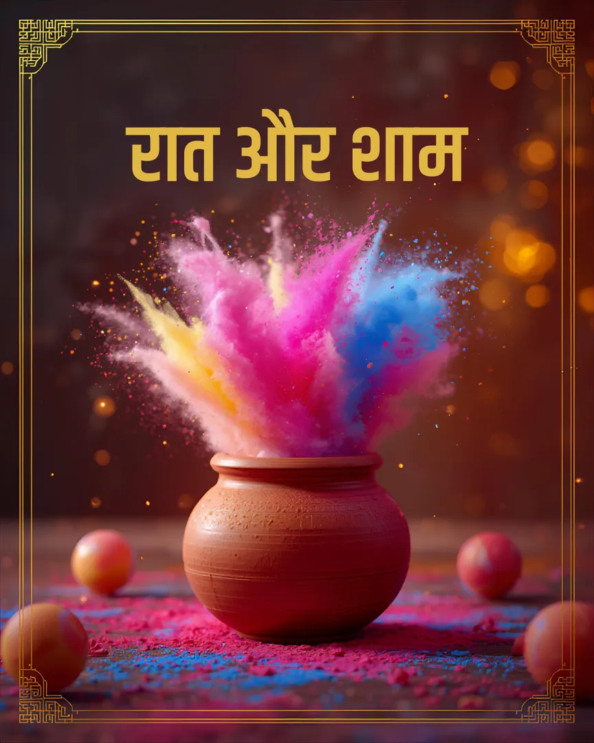 Holi Greeting Card 08 Colorful Powder Burst