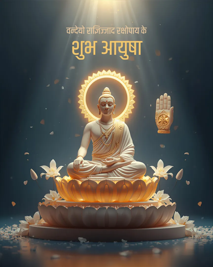 Mahavir Jayanti Greeting Card 01 Elegant Jain Greeting