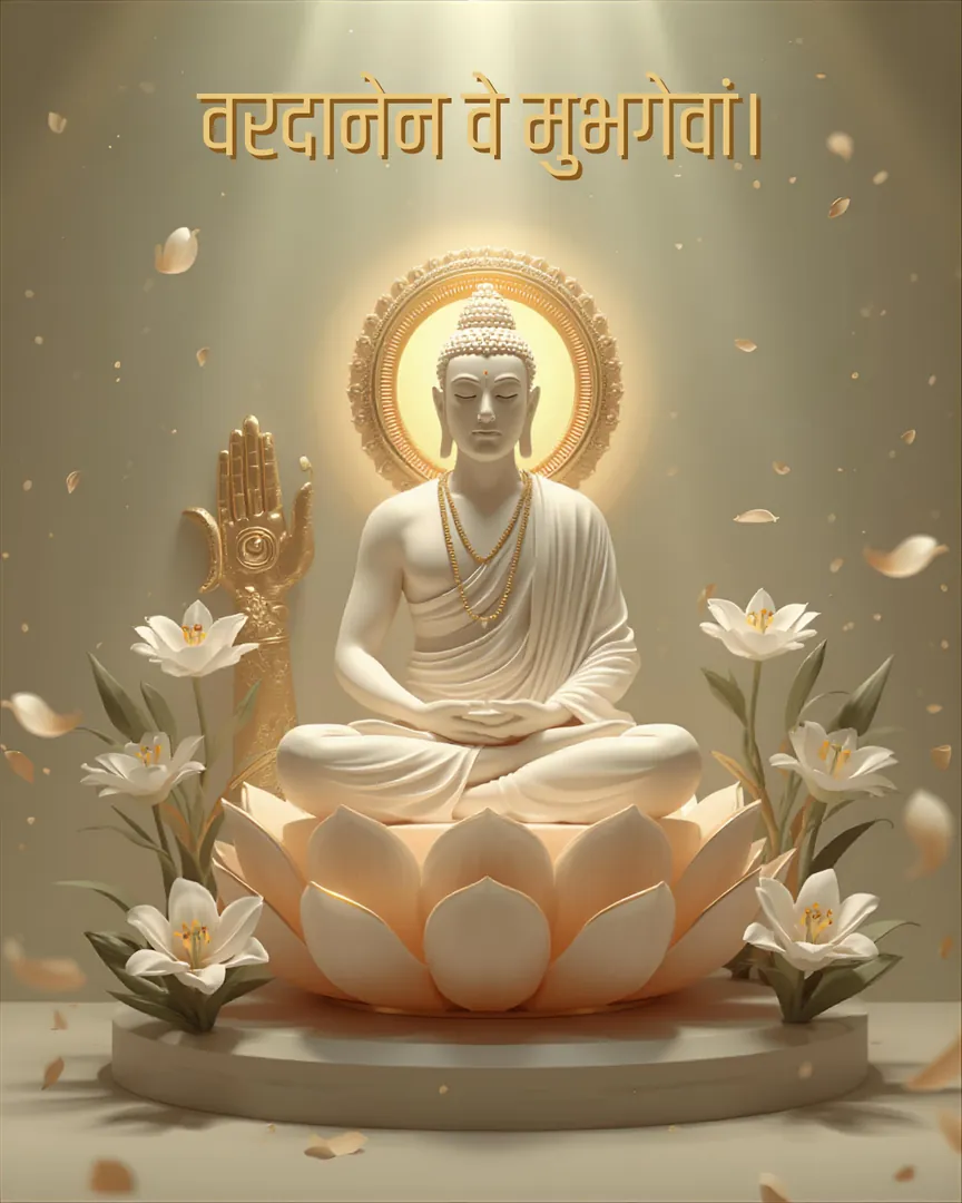 Mahavir Jayanti Greeting Card 03 Serene Nature