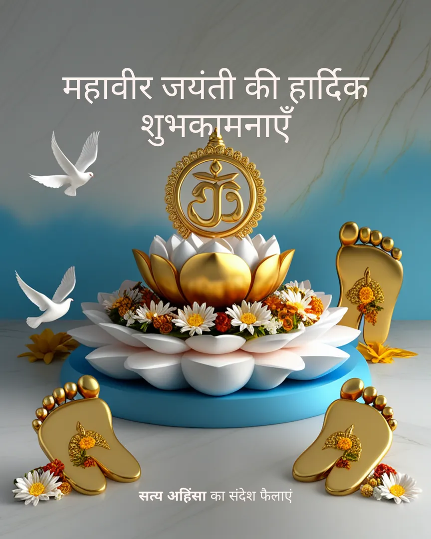 Mahavir Jayanti Greeting Card 04 Hardik Shubhkamnaye