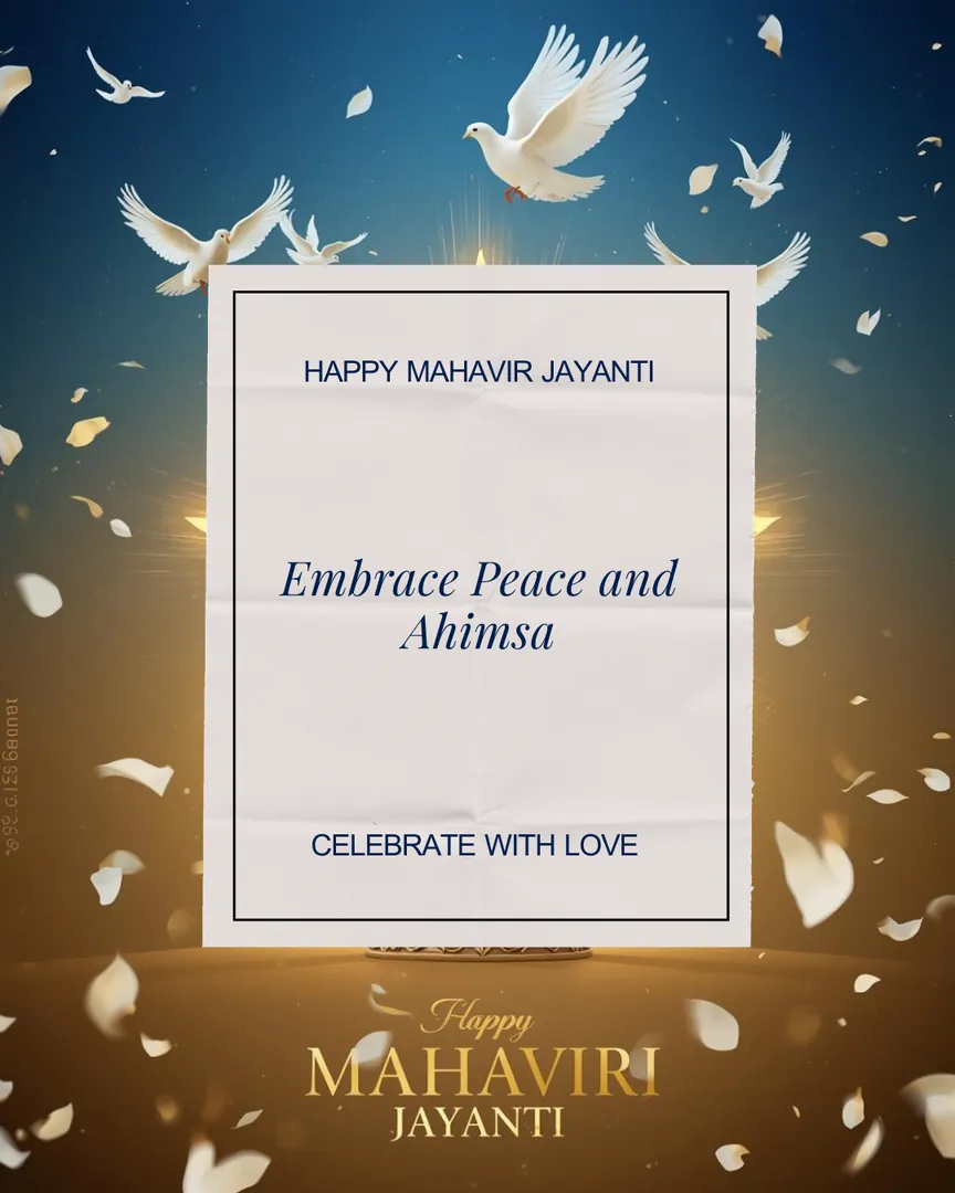 Mahavir Jayanti Greeting Card 06 Ahimsa Parmo Dharma