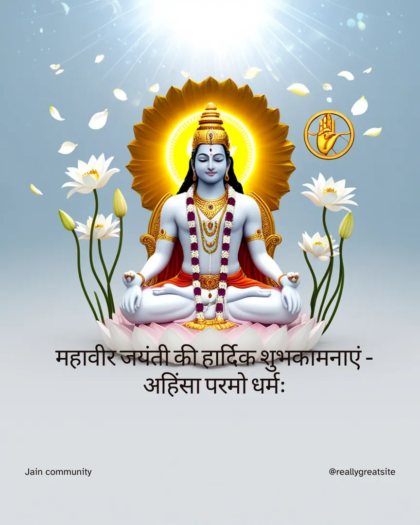 Mahavir Jayanti Greeting Card 09 Ahimsa Parmo Dharmah