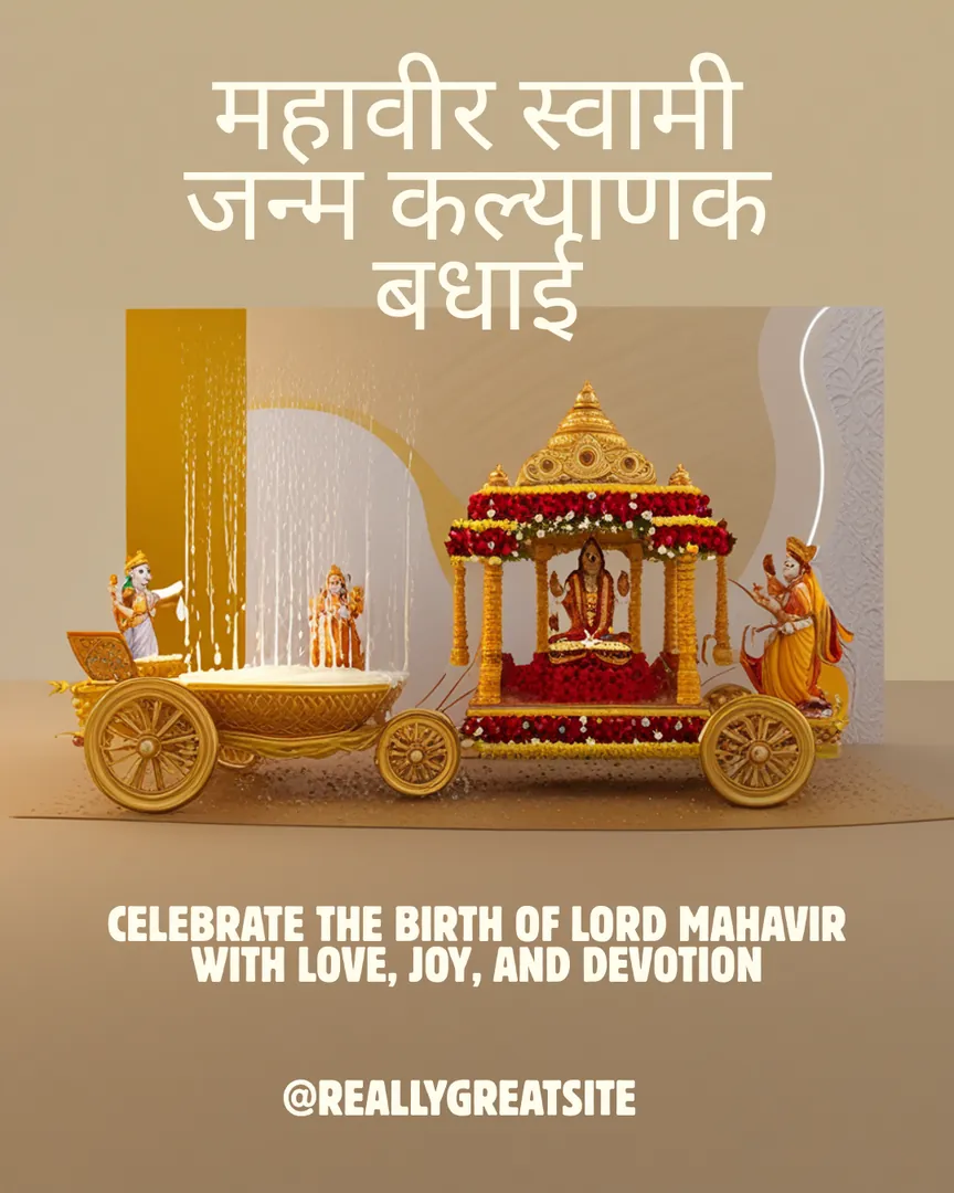 Mahavir Jayanti Greeting Card 10 Janm Kalyanak Badhai